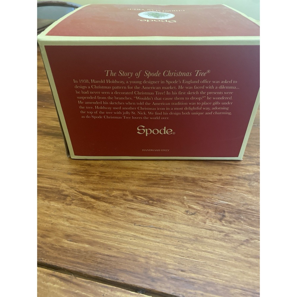 Spode Stemless Wine Glasses Set of 4 19oz Clear Christmas Tree Gold Rim Holiday - Picture 6 of 6